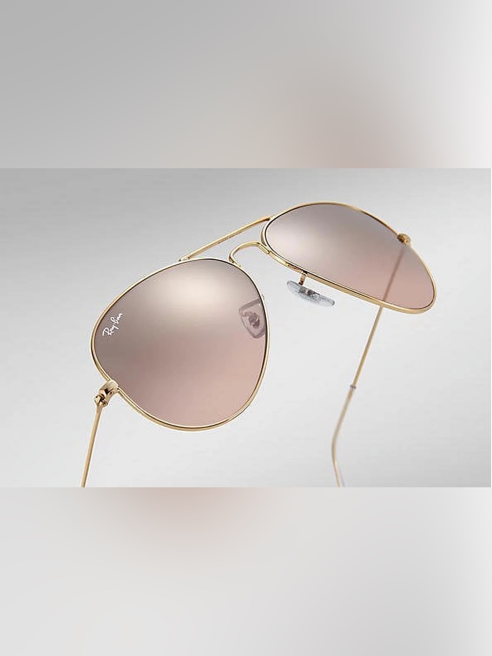 RayBan Aviators Gold/Crystal Brown Pink Silver Mirror 62mm